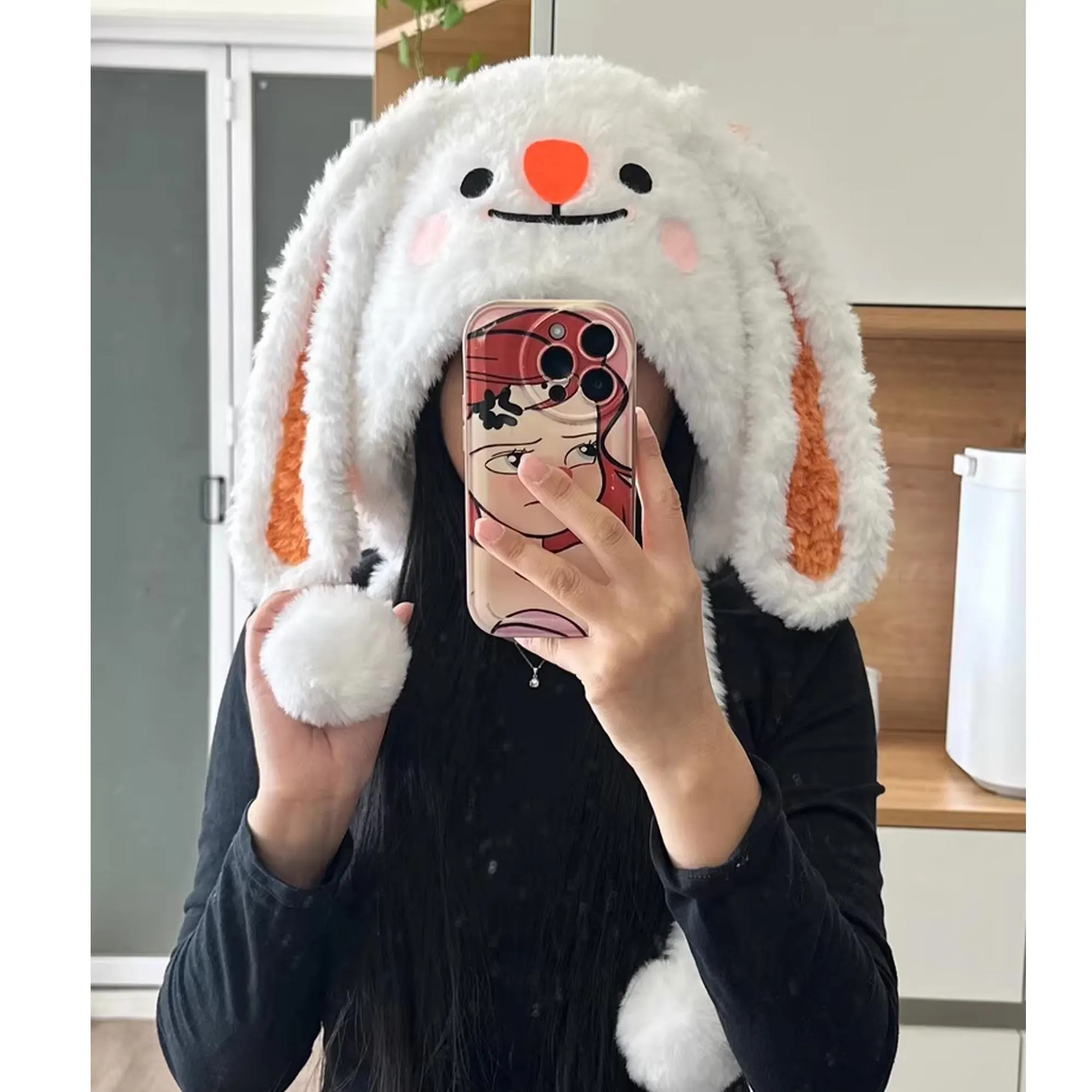 Kawaii Rabbit Fuzzy Hat