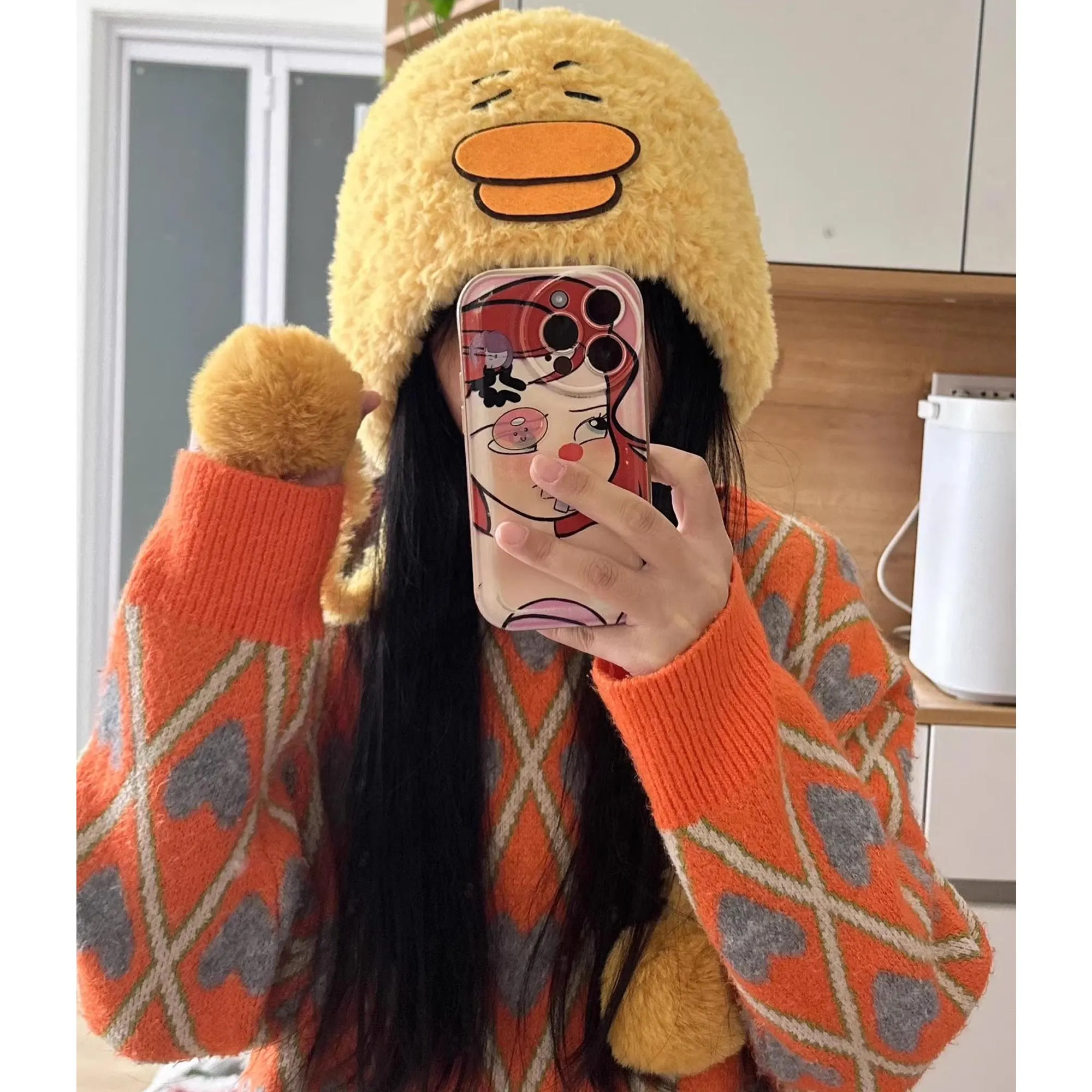 Cute Duck Plush Beanie
