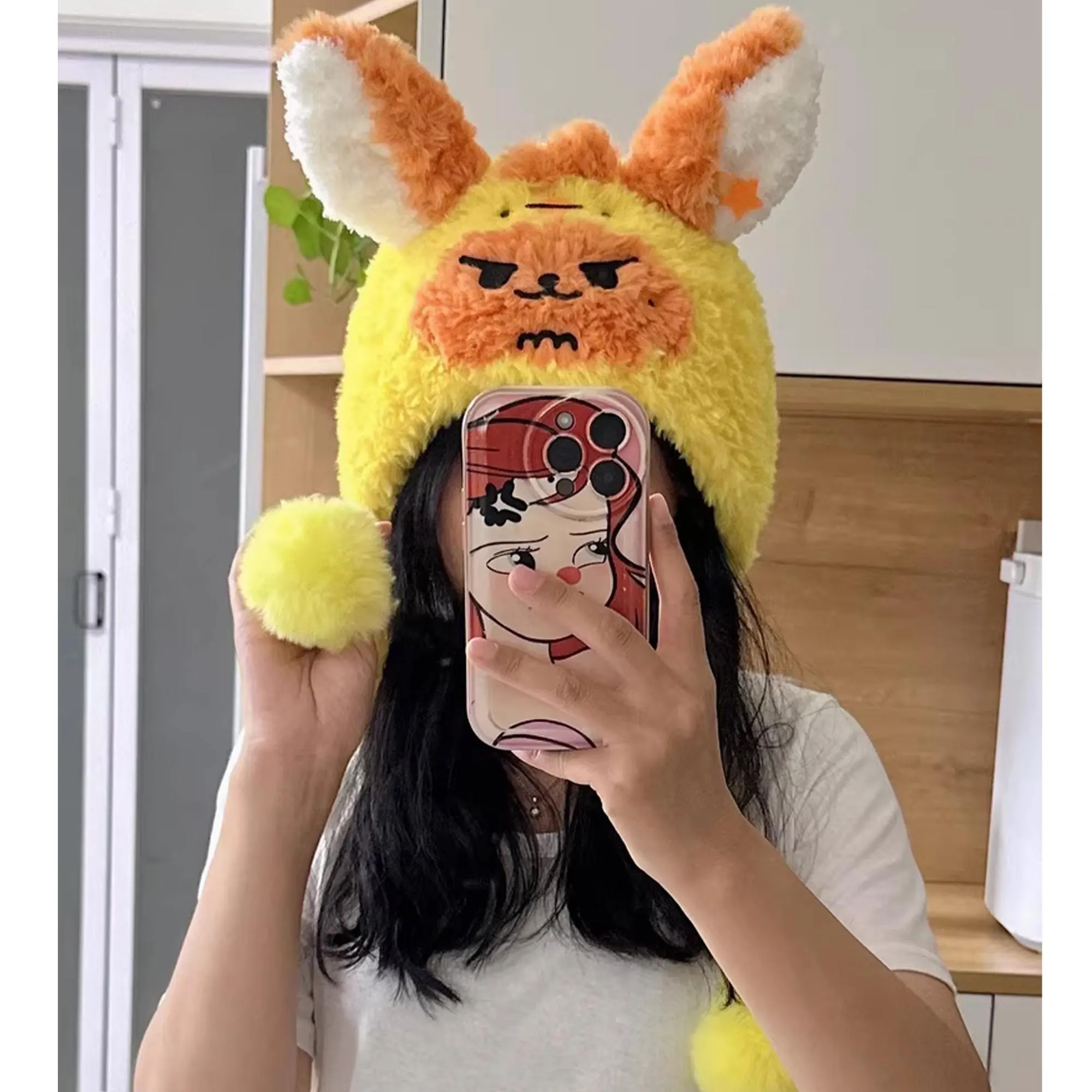 Angry Bunny Plush Beanie