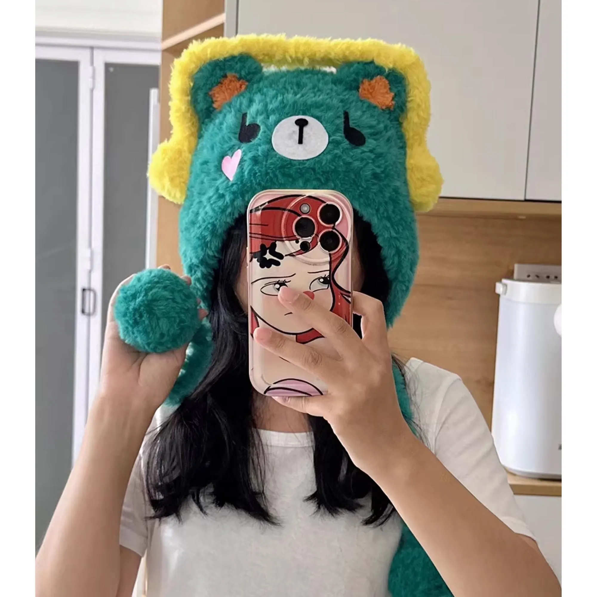 Green Yellow Cozy Beanie