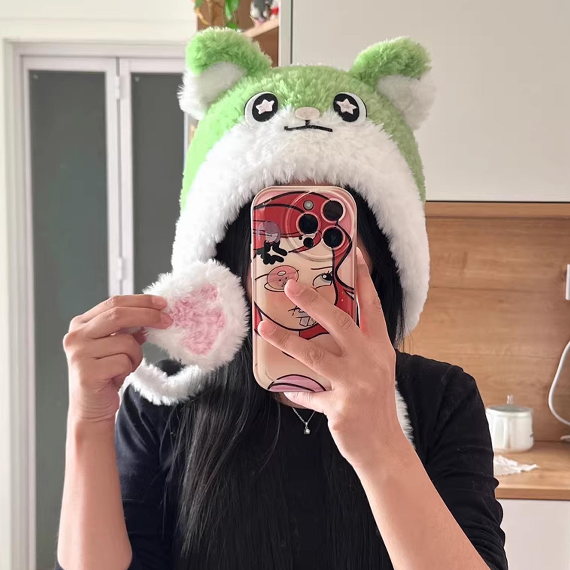Fluffy Frog Ear Beanie