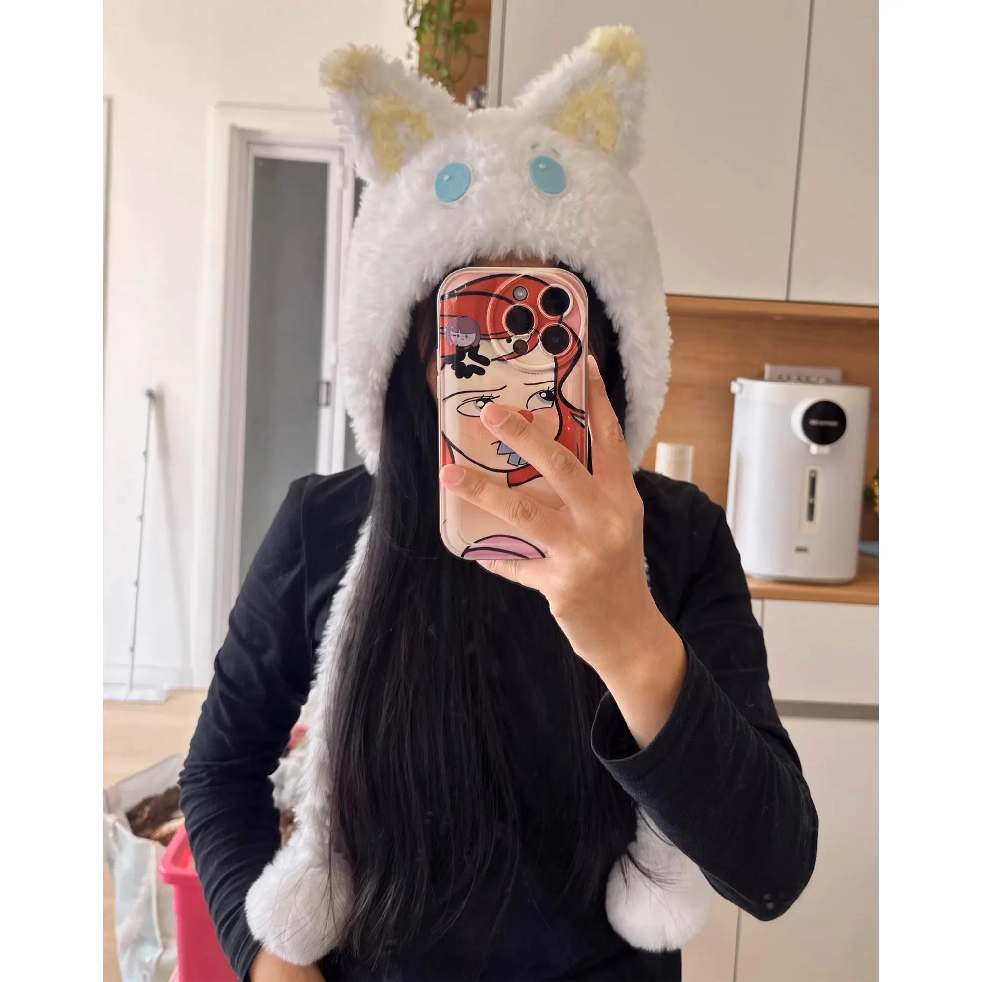 Cute White Ear Cozy Beanie